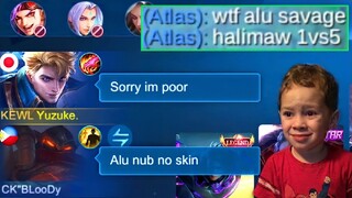 ALUCARD POOR NO SKIN PRANK! TEAM DON'T TRUST MY ALUCARD (TEAM SHOCKED!) SAVAGE RANKED GAMEPLAY!