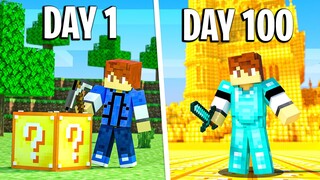 I Spent 100 Days in a Minecraft LUCKY BLOCK world...