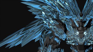 结晶独角兽高达1:60终极版本(三年了，我用了三年的时间去学习制作模型，翻模代工，制作透明独角兽，用AB补土制作模型，3D设计)今天我终于设计出了结晶独角兽了。
