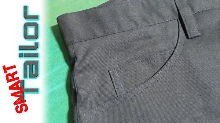 Cara menjahit saku jeans pada celana chino || Smart Tailor