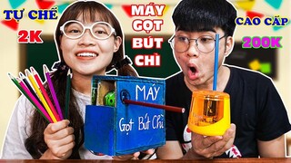 MÁY GỌT BÚT CHÌ TỰ CHẾ 2K VÀ MÁY GỌT BÚT CHÌ CAO CẤP 200K - Con nhà giàu khác con nhà nghèo thế nào?