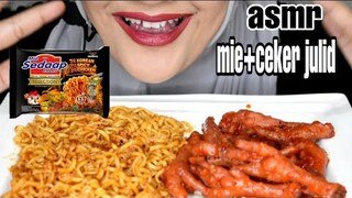 ASMR MIE SEDAAP KOREAN SPICY CHICKEN + CEKER AYAM||NO SLURP ariwalad asmr,elf asmr,ditboom asmr