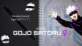 GENDERBEND CONTENT‼️ || DRAWING FEMALE GOJO SATORU || JUJUTSU KAISEN