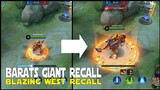 GIANT RECALL OF BARATS | BLAZING WEST RECALL BUG WITH BARATS | MOBILE LEGENDS WTF