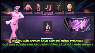 FREE FIRE | HƯỚNG DẪN ANH EM NHẬN NGỌC ĐỔI ĐỒ HỒNG PHẤN - QUÀ TẶNG SỰ KIỆN NẠP SKIN BOM KEO VÀ XE!!!