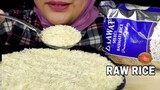 ASMR RAW RICE | RAW BASMATI RICE |MAKAN BERAS MENTAH DI KANTONG PLASTIK PAKE CENTONG |ASMR INDONESIA