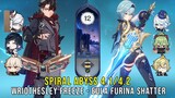 C0 Wriothesley Freeze and C1 Eula Furina Shatter - Genshin Impact Abyss 4.1 - Floor 12 9 Stars