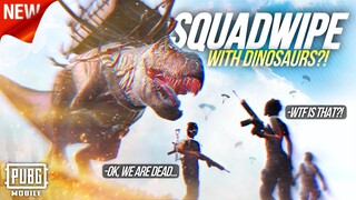 DINOSAUR vs SQUADS?!😱 - PUBG MOBILE | NEW DINOGROUND EVENT GAMEPLAY | 1vs4🔥