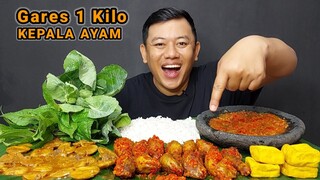 PEDES NYA SAMBAL MERCON BIKIN KEPALA AYAM JADI ENAK MAKAN HABIS 1 KILO KEPALA AYAM UTUH + LALAPAN