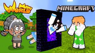 Mèo Simmy Chế Tạo Thành Công Cánh Cổng Dịch Chuyển Thế Giới Mini World Qua Thế Giới Minecraft !!