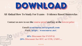 Ali Abdaal How To Study For Exams – Evidence Based Masterclas