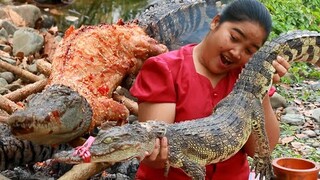 Cooking Crocodile BBQ Recipes - Grilled Crocodile BBQ with chili & Cooking life