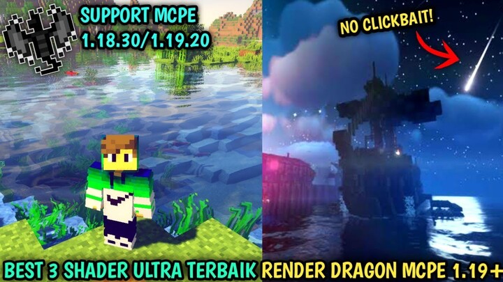 AKHIRNYA RILIS‼️Top 3 Shader Ultra REALISTIC Render Dragon Mcpe 1.18/19+ | FULL TUTORIAL INSTAL