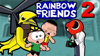 Cebolinha e Cascão contra YELLOW Rainbow Friends Capitulo 2 - ROBLOX