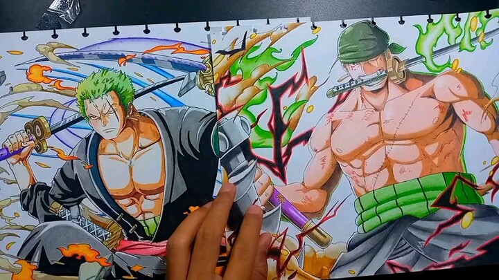 Drawing Roronoa Zoro King Of Hell - One Piece
