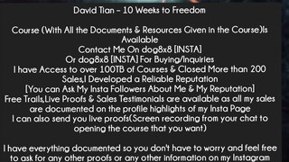 David Tian – 10 Weeks to Freedom Course Download