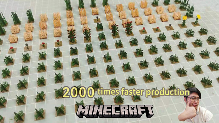 Tanaman Minecraft buatan tangan dalam kecepatan 2000 kali