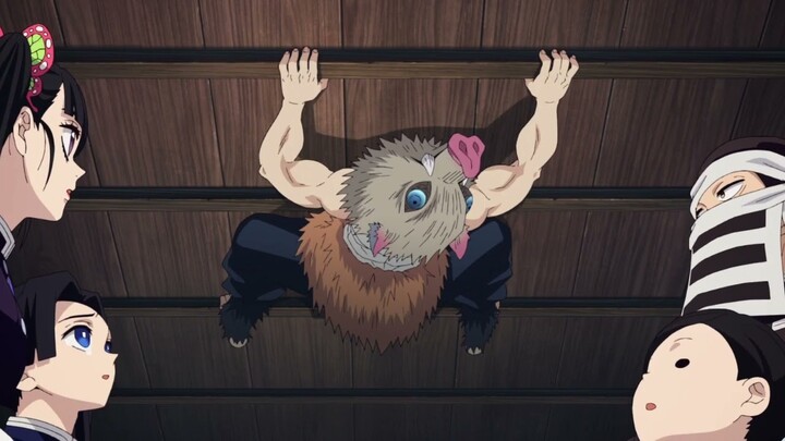 inosuke on the ceiling demon slayer