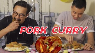 Spicy Pork Part EATING CHALLENGE Manipuri || Oksa Part chaba hanba thuba tanaba manipuri