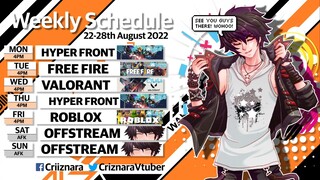 Jadual Criznara 22-28 August 2022! Stay tuned! Minggu FPS game :)