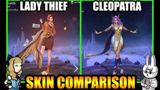 ESMERALDA CLEOPATRA STARLIGHT SKIN EFFECTS VS. LADY THIEF - MLBB SKIN COMPARISON SERIES