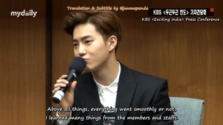 [ENG SUB] 150409 Fluttering India Press Conference - Suho