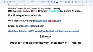 Robbie Hemingway - Instagram VIP Training