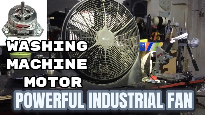 HOW TO CONVERT WASHING MACHINE MOTOR TO ELECTRIC FAN | DIY INDUSTRIAL FAN REPAIR