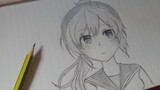 สอนวาดอนิเมะผู้หญิงง่าย ๆ เด็กนักเรียนญี่ปุ่นผมยาวสุดน่ารัก Ep85 Drawing anime girl