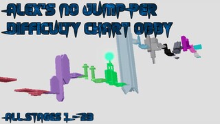 Alex's No Jump Per Difficulty Chart Obby [All Stages 1-23] (ROBLOX Obby)