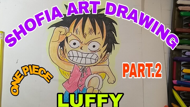 menggambar luffy one piece part.2