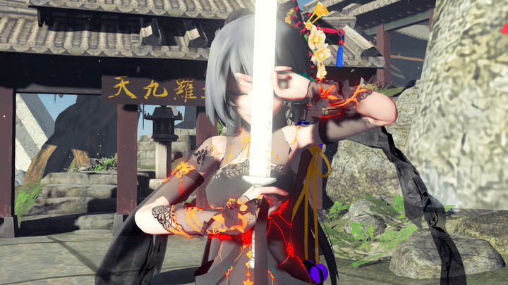 [MMD Action Matching] (Fox Words) Fan Dance + Martial God Kick + Iron Sword Technique + Pseudo Sleev