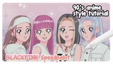 How to draw 90s anime style art BLACKPINK HYLT FANART SPEEDPAINT
