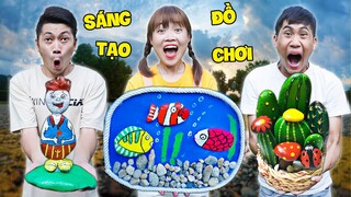 Hà Sam Sáng Tạo Đồ Chơi Bể Cá Cảnh , Cây Xương Rồng Đá Cực Đẹp