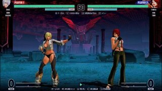 KOF15　世界１位アンヘルvsチャンピオンヴァネッサ　空中２段からの８HITコンボで画面端固め　アンヘルの異次元の動き