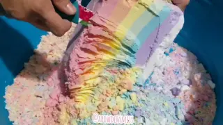 [DIY]Satisfying asmr of shaving rainbow baking soda