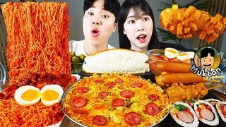 ASMR MUKBANG 편의점 핵불닭 미니!! 떡볶이 & 핫도그 & 치즈 피자 FIRE Noodle & HOT DOG & CHEESE PIZZA EATING SOUND!