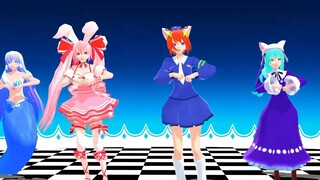 【di gi charat MMD】みけ・りんな・うさだ・憂鈴・アクアでsing＆smile