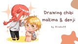 Drawing Makima & Denji gemoy 💓◜𖥦◝   ）