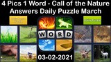 4 Pics 1 Word - Call of the Nature - 02 March 2021 - Answer Daily Puzzle + Daily Bonus Puzzle