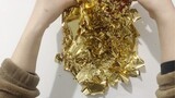 Red Slime With Gold Foil | ASMR
