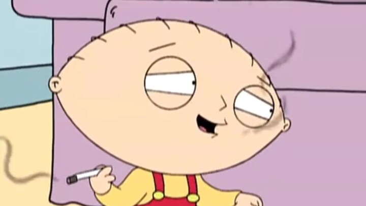 Stewie's ecstatic smoking action