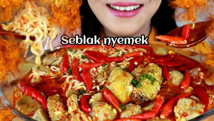 ASMR SEBLAK NYEMEK SAYAP HOT JELETOT | ASMR MUKBANG INDONESIA