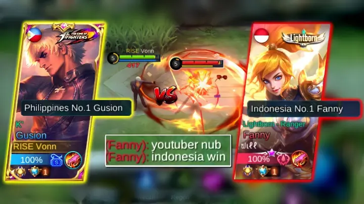VONN VS TOP 1 FANNY INDONESIA MMR BOOSTER (WHO WILL WIN?)
