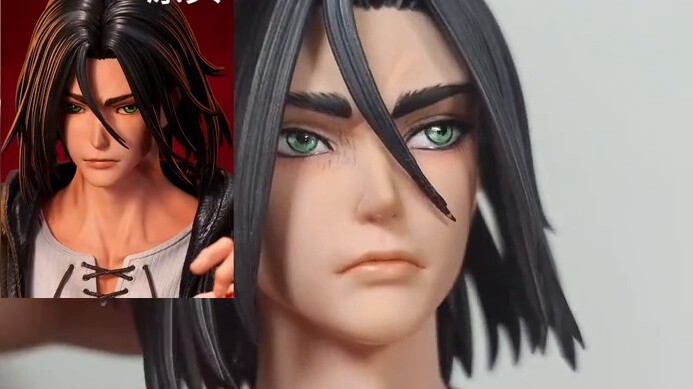 Hearts are scattered here! Eren Yeager - Give your heart. The face sculpture is realistic, and a rep