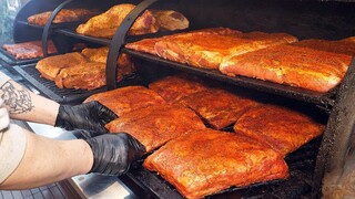 บาร์บีคิวเท็กซัส! ซี่โครงหมูอ่อน - อาหารข้างทางเกาหลี