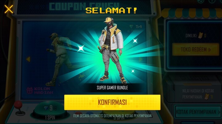 HOKI SETAHUN KEPAKE SPIN COUPON CRUSH SUPER GAMER BUNDLE DI GAME FREE FIRE