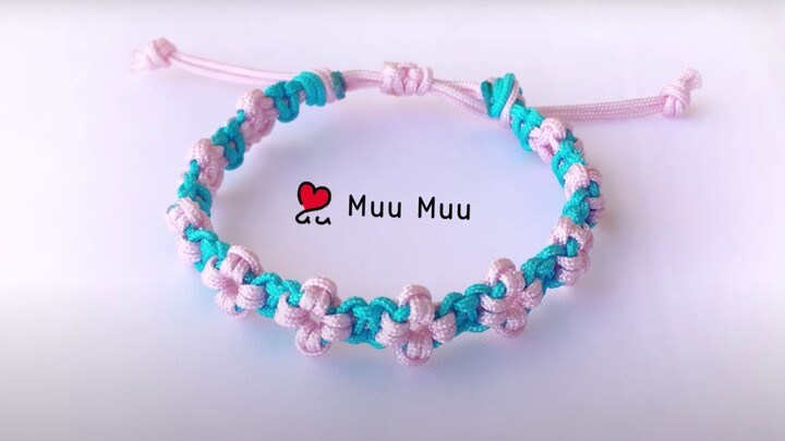 Handmade DIY lucky peach blossom bracelet, come and learn to weave lucky rope together!