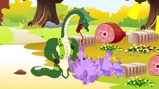 The evil dragon strikes back! The dragon's son is named Qiuniu, and the mother wolf demon fights the