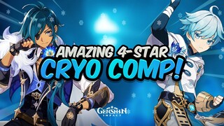 AMAZING 4 STAR TEAM WITH NEW CRYO SET! Kaeya & Chongyun Crazy DPS - Guide/Showcase | Genshin Impact